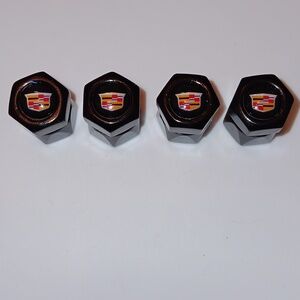 CADILLAC ESCALADE BLACK TIRE  VALVE CAPS